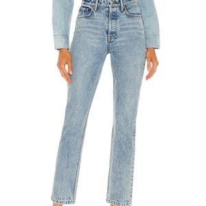 GRLFRND Women's Karolina Ankle Straight Leg Light Wash Jeans Size 28 fits s 26